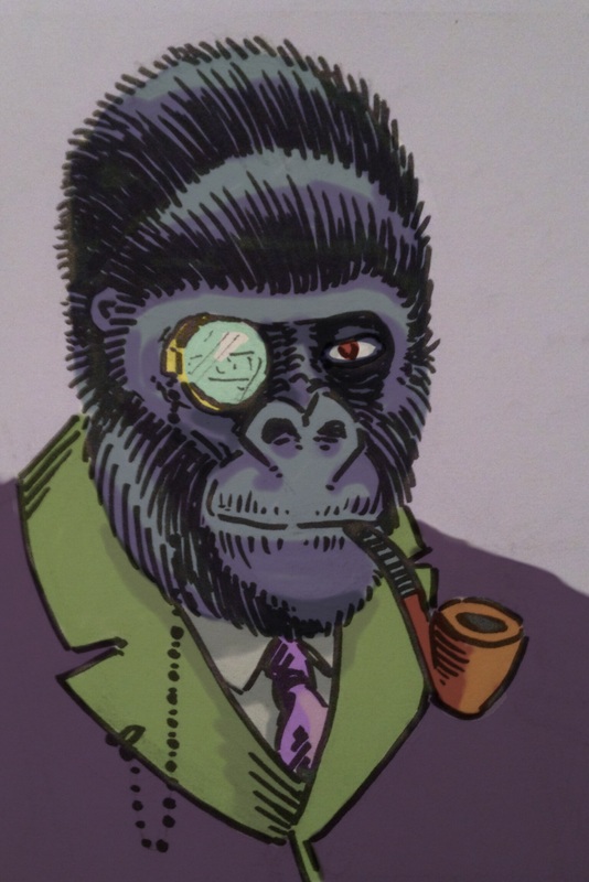 Smoking Gorilla Illustration TickleAndSmash Jim Tom